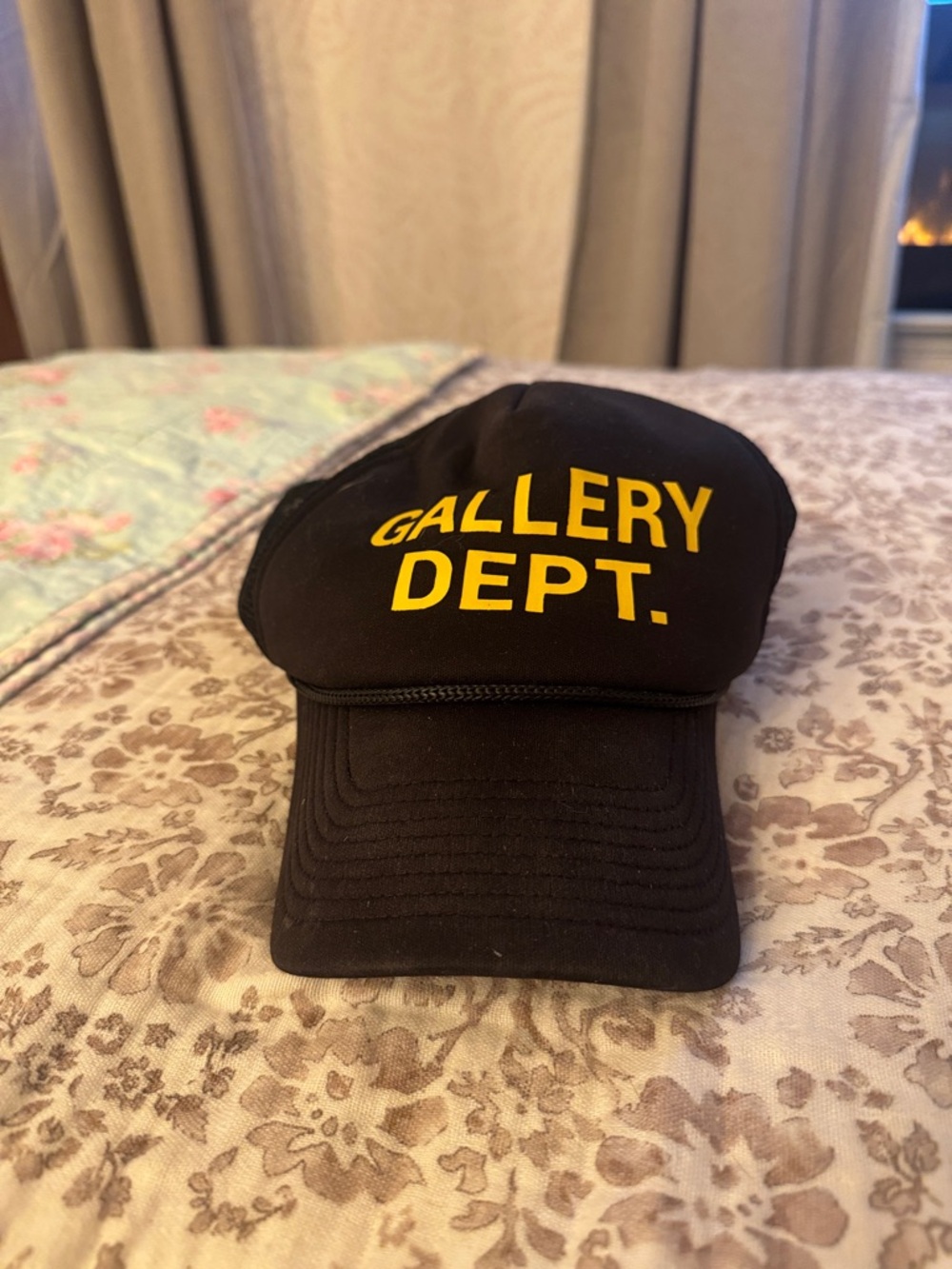 Gallery Dept Black Cap with Yellow Lettering